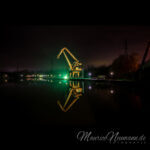 Der alte Mohr Kran im Preußenhafen Lünen bei Nacht