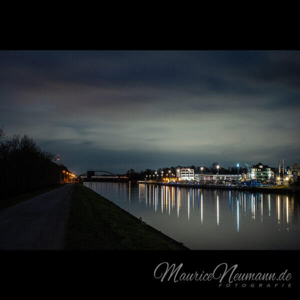 Yachthafen Marina Rünthe am Datteln-Hamm-Kanal bei Nacht